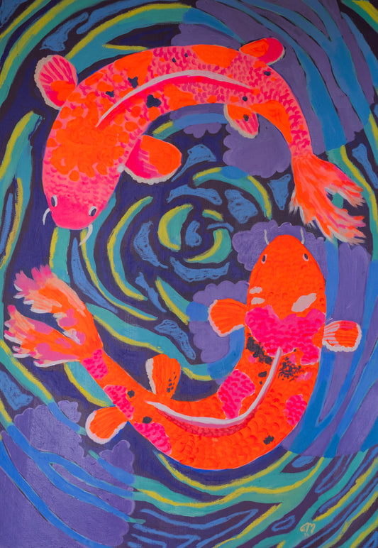 Koi Duo 70 x 100 cm (27.6 x 39.4 in)
