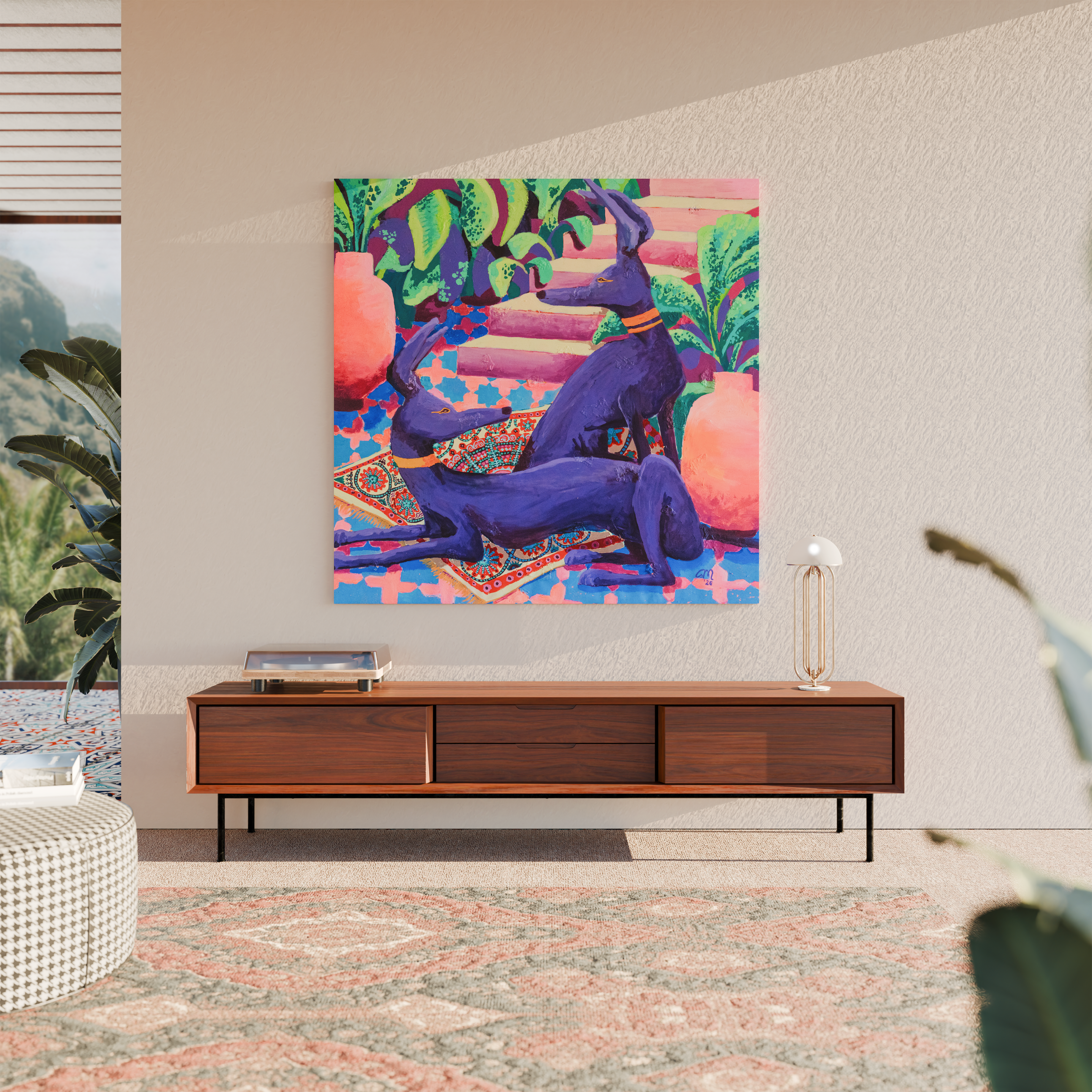Anubis Duo 100 x 100 cm (39.37 × 39.37 in)