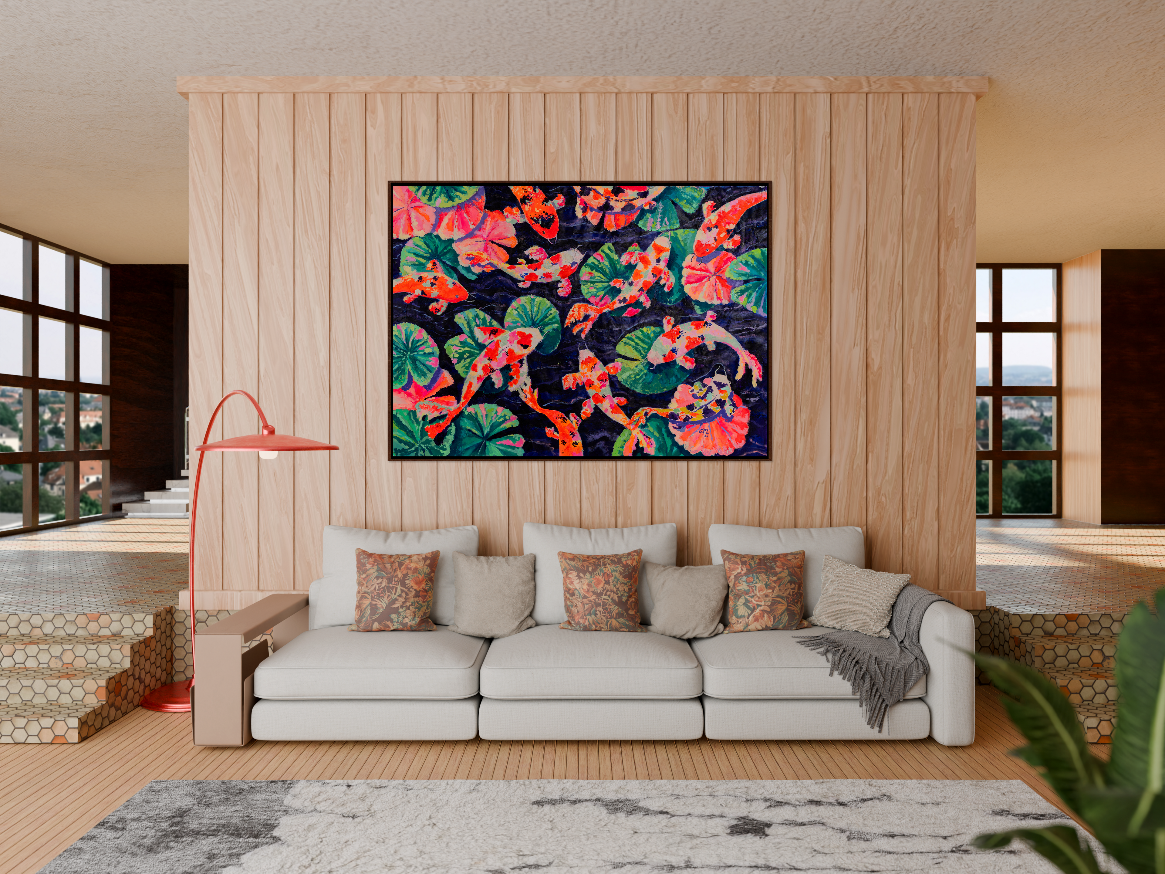 Koi Pond 135 x 95 cm (53.15 × 37.40 in)